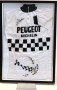 Image of Replica Peugeot-Michelin jersey and cap, both signed by Eddy Merckx.